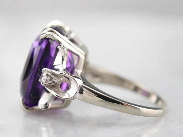 Market Square Jewelers Rings Amethyst and Diamond Cocktail Ring