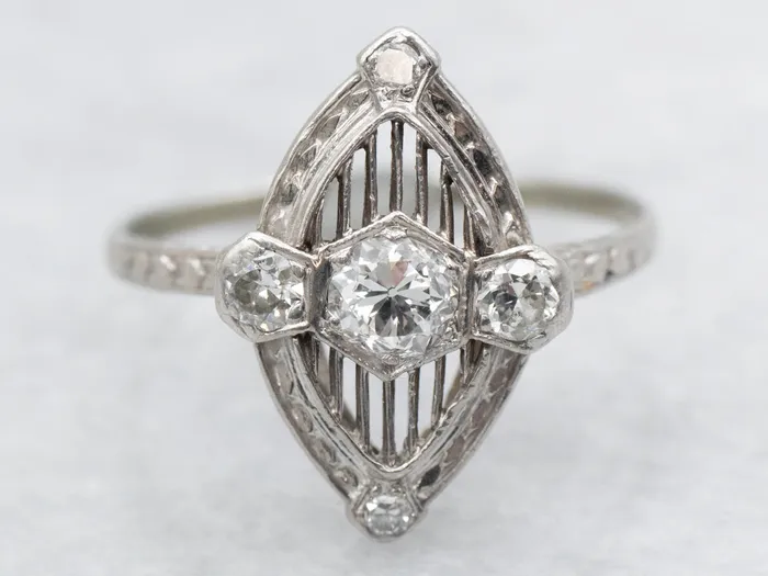 Market Square Jewelers Rings Art Deco Old European Cut Diamond Navette Rng Market Square Jewelers Rings Art Deco Old European Cut Diamond Navette Rng