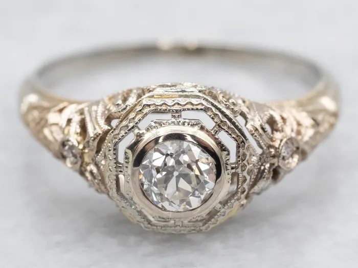 Market Square Jewelers Rings Art Deco Old Mine Cut Diamond Engagement Ring Market Square Jewelers Rings Art Deco Old Mine Cut Diamond Engagement Ring