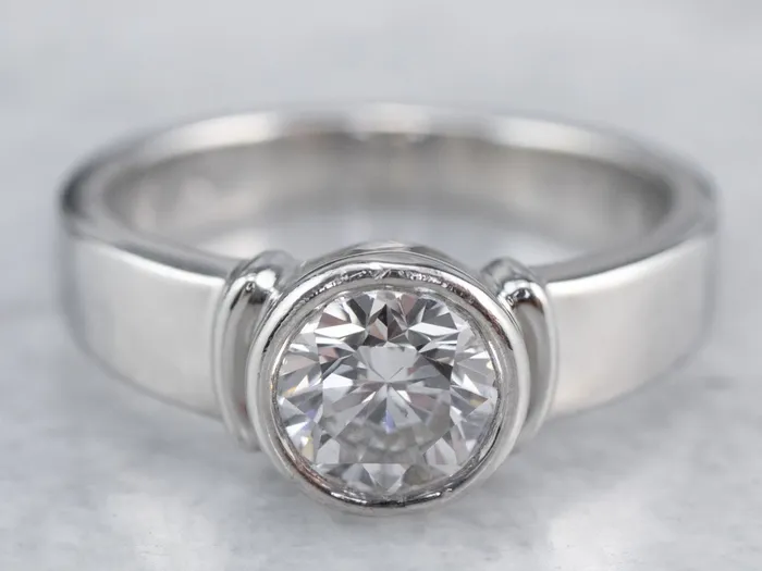 Market Square Jewelers Rings Bezel Set Diamond Platinum Solitaire Engagement Ring Market Square Jewelers Rings Bezel Set Diamond Platinum Solitaire Engagement Ring
