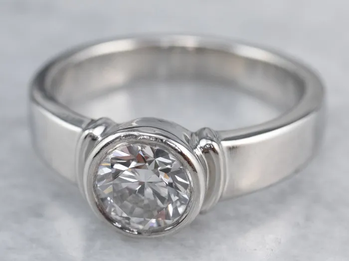 Market Square Jewelers Rings Bezel Set Diamond Platinum Solitaire Engagement Ring Market Square Jewelers Rings Bezel Set Diamond Platinum Solitaire Engagement Ring