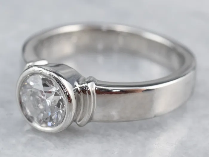 Market Square Jewelers Rings Bezel Set Diamond Platinum Solitaire Engagement Ring Market Square Jewelers Rings Bezel Set Diamond Platinum Solitaire Engagement Ring