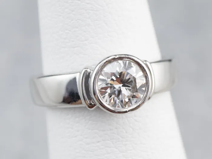 Market Square Jewelers Rings Bezel Set Diamond Platinum Solitaire Engagement Ring Market Square Jewelers Rings Bezel Set Diamond Platinum Solitaire Engagement Ring
