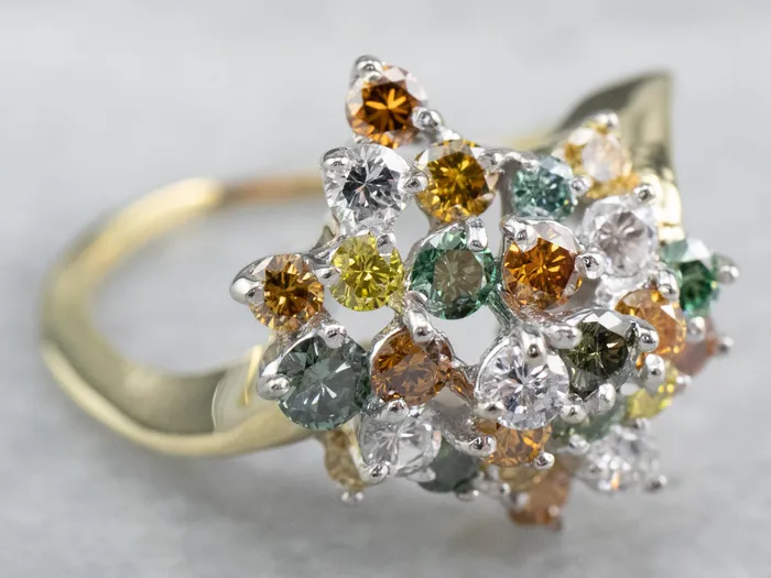 Market Square Jewelers Rings Colorful Diamond Cluster Ring
