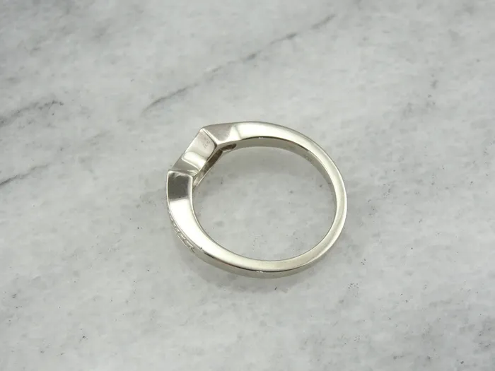 Market Square Jewelers Rings Diamond Guard Band with Etched Details Curved Wedding Band in White Gold Market Square Jewelers Rings Diamond Guard Band with Etched Details Curved Wedding Band in White Gold
