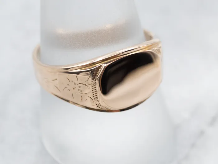Market Square Jewelers Rings Engraved Gold Floral Signet Ring Market Square Jewelers Rings Engraved Gold Floral Signet Ring