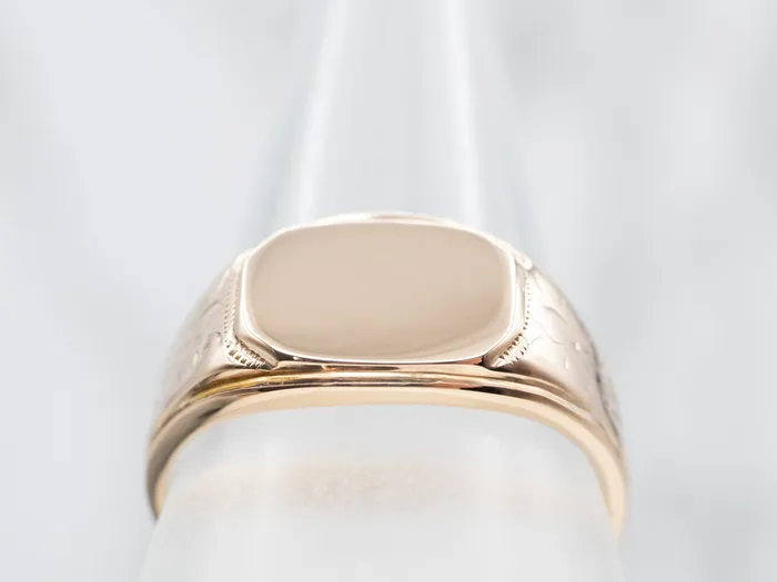 Market Square Jewelers Rings Engraved Gold Floral Signet Ring Market Square Jewelers Rings Engraved Gold Floral Signet Ring