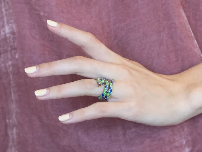 Market Square Jewelers Rings Modern Enamel and Gold Snake Ring Market Square Jewelers Rings Modern Enamel and Gold Snake Ring