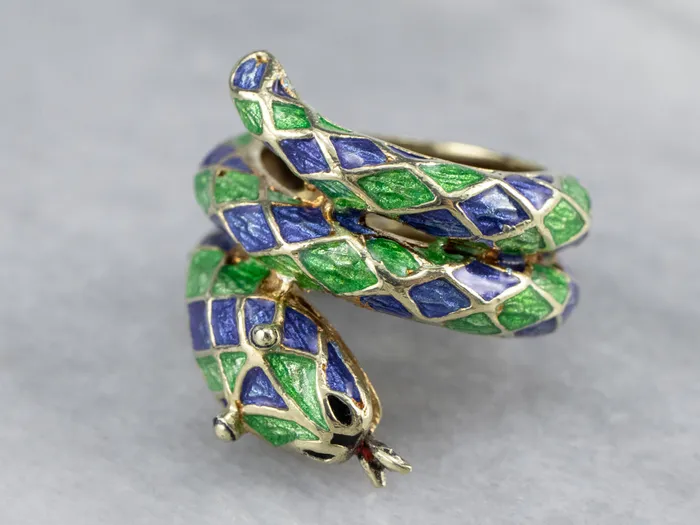 Market Square Jewelers Rings Modern Enamel and Gold Snake Ring Market Square Jewelers Rings Modern Enamel and Gold Snake Ring