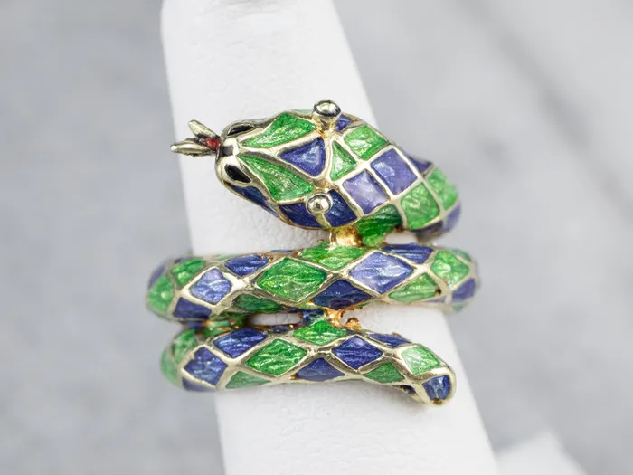 Market Square Jewelers Rings Modern Enamel and Gold Snake Ring Market Square Jewelers Rings Modern Enamel and Gold Snake Ring