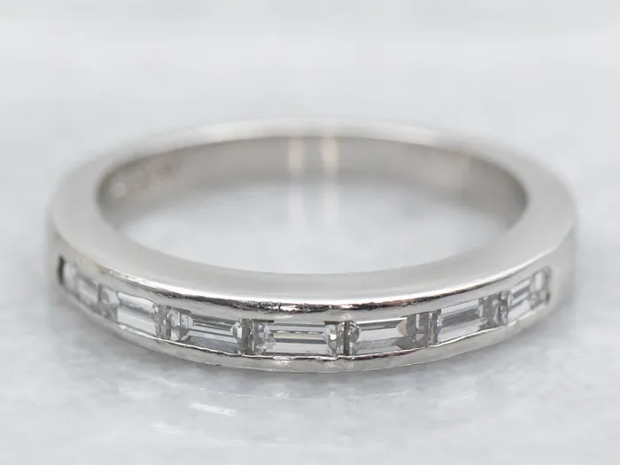 Market Square Jewelers Rings Platinum Baguette Cut Diamond Band