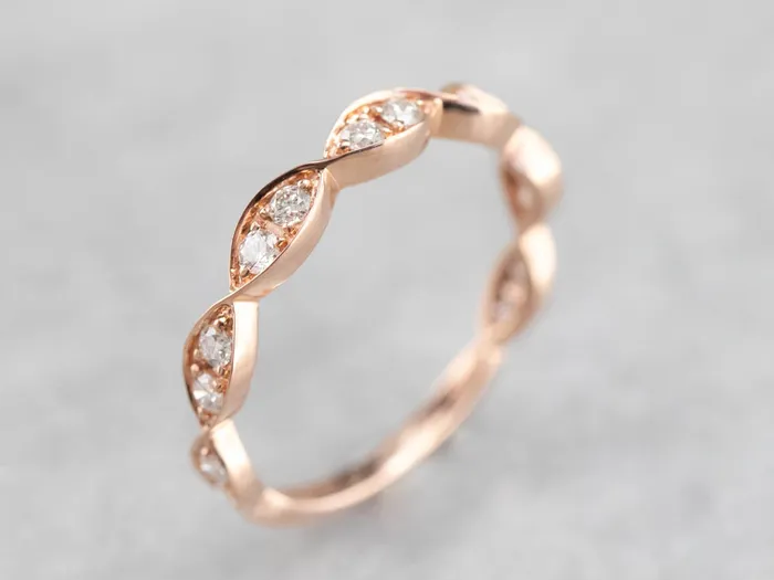 Market Square Jewelers Rings Rose Gold Diamond Wedding Band