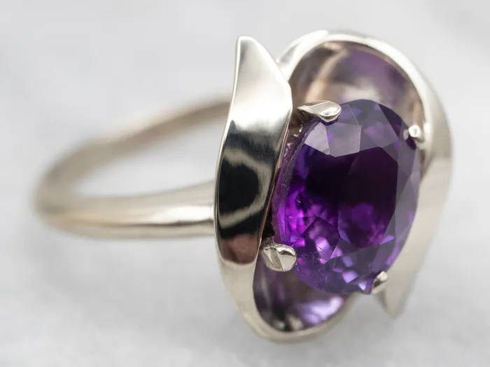 Market Square Jewelers Rings Sleek White Gold Amethyst Solitaire Ring Market Square Jewelers Rings Sleek White Gold Amethyst Solitaire Ring