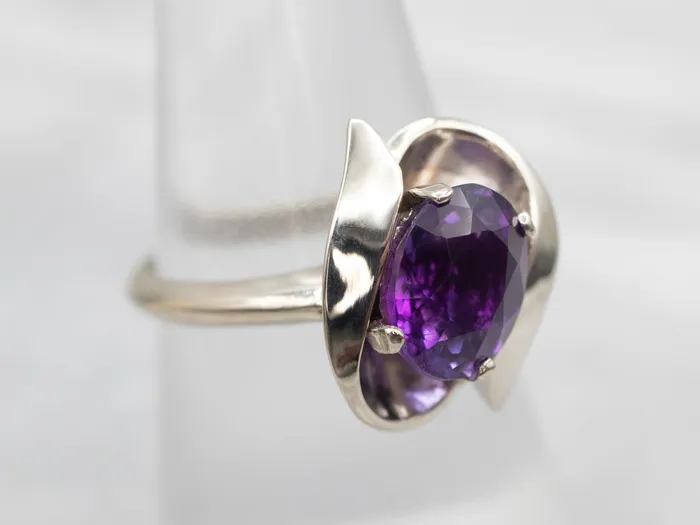 Market Square Jewelers Rings Sleek White Gold Amethyst Solitaire Ring Market Square Jewelers Rings Sleek White Gold Amethyst Solitaire Ring
