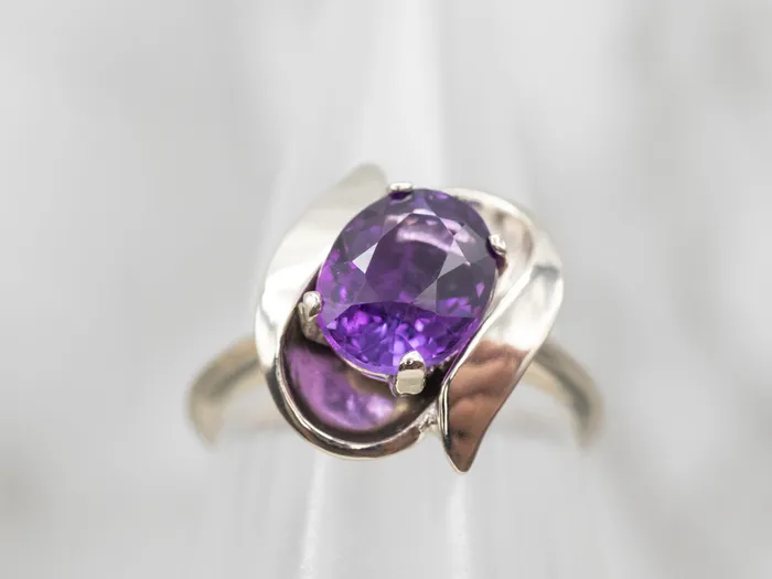 Market Square Jewelers Rings Sleek White Gold Amethyst Solitaire Ring Market Square Jewelers Rings Sleek White Gold Amethyst Solitaire Ring