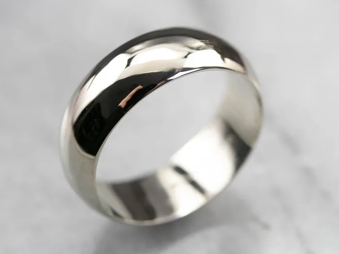 Market Square Jewelers Rings Sleek White Gold Band