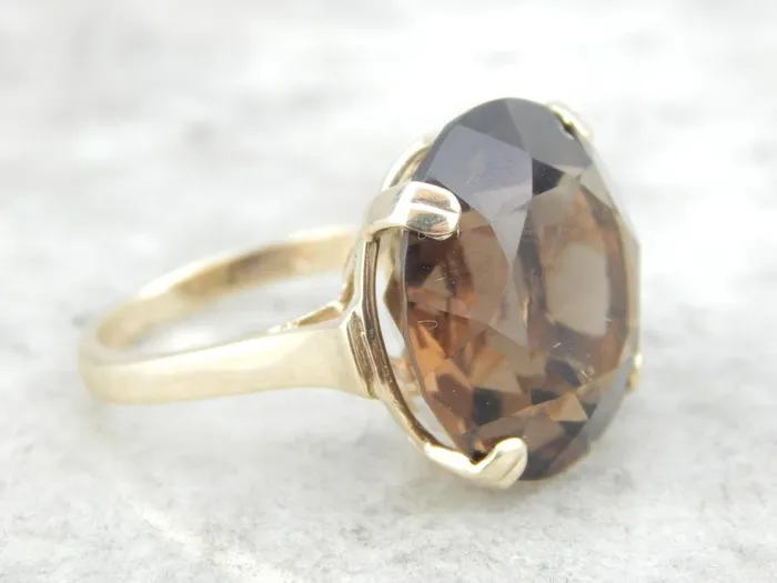 Market Square Jewelers Rings Smoky Quartz and Vintage Gold Bauble Ring Market Square Jewelers Rings Smoky Quartz and Vintage Gold Bauble Ring