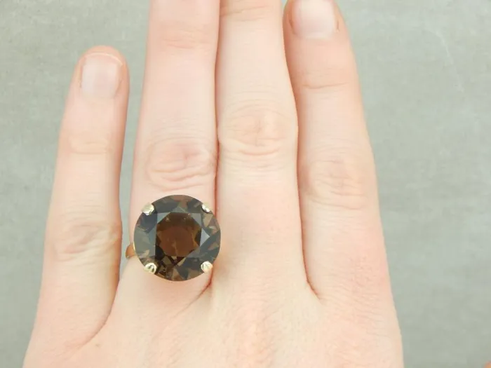 Market Square Jewelers Rings Smoky Quartz and Vintage Gold Bauble Ring Market Square Jewelers Rings Smoky Quartz and Vintage Gold Bauble Ring