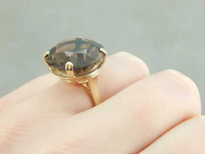 Market Square Jewelers Rings Smoky Quartz and Vintage Gold Bauble Ring Market Square Jewelers Rings Smoky Quartz and Vintage Gold Bauble Ring