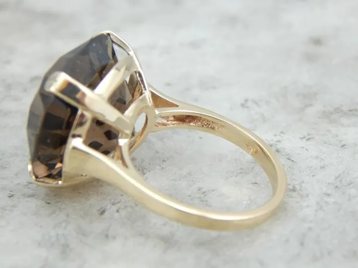 Market Square Jewelers Rings Smoky Quartz and Vintage Gold Bauble Ring Market Square Jewelers Rings Smoky Quartz and Vintage Gold Bauble Ring