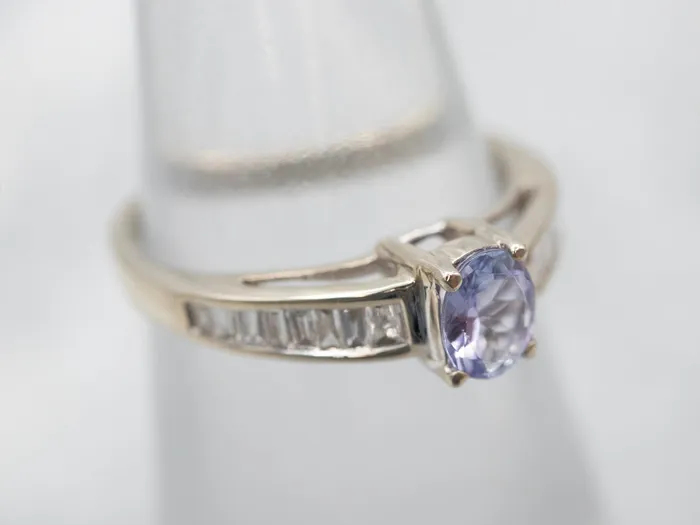 Market Square Jewelers Rings Striking White Gold Tanzanite Ring with Diamond Accents Market Square Jewelers Rings Striking White Gold Tanzanite Ring with Diamond Accents