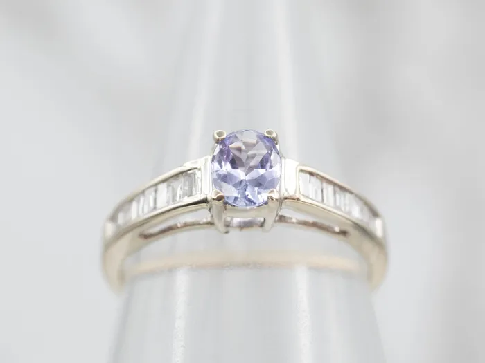 Market Square Jewelers Rings Striking White Gold Tanzanite Ring with Diamond Accents Market Square Jewelers Rings Striking White Gold Tanzanite Ring with Diamond Accents
