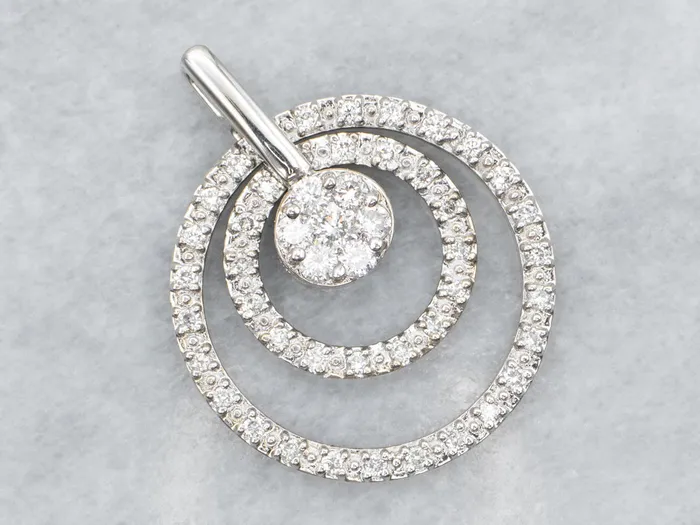 Market Square Jewelers Rings Triple Diamond Halo Ring Pendant