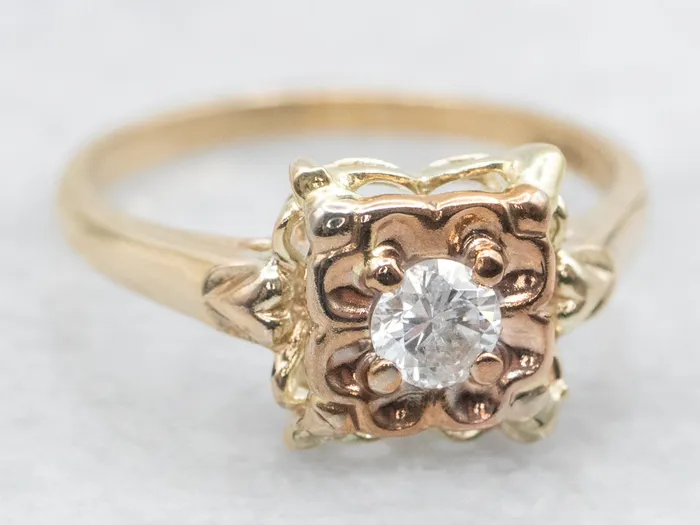 Market Square Jewelers Rings Unique Flower Diamond Solitaire Engagement Ring