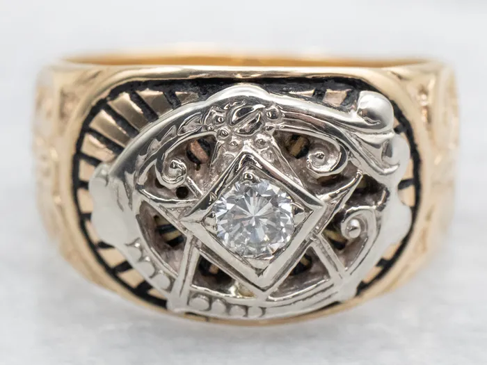 Market Square Jewelers Rings Vintage Diamond and Black Enamel Masonic Ring Market Square Jewelers Rings Vintage Diamond and Black Enamel Masonic Ring