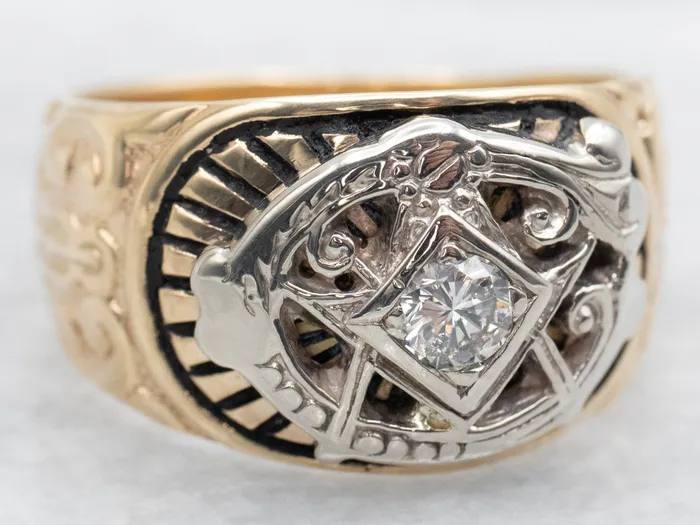 Market Square Jewelers Rings Vintage Diamond and Black Enamel Masonic Ring Market Square Jewelers Rings Vintage Diamond and Black Enamel Masonic Ring