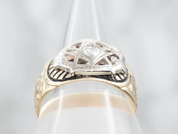 Market Square Jewelers Rings Vintage Diamond and Black Enamel Masonic Ring Market Square Jewelers Rings Vintage Diamond and Black Enamel Masonic Ring