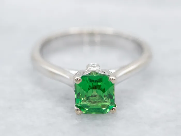 Market Square Jewelers Rings White Gold Tsavorite Garnet and Diamond Ring Market Square Jewelers Rings White Gold Tsavorite Garnet and Diamond Ring