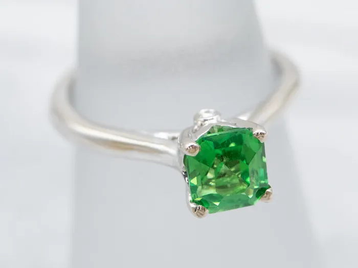 Market Square Jewelers Rings White Gold Tsavorite Garnet and Diamond Ring Market Square Jewelers Rings White Gold Tsavorite Garnet and Diamond Ring