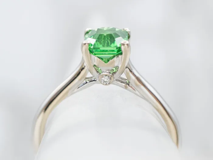 Market Square Jewelers Rings White Gold Tsavorite Garnet and Diamond Ring Market Square Jewelers Rings White Gold Tsavorite Garnet and Diamond Ring