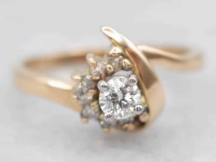 Market Square Jewelers Vintage Gold Diamond Bypass Ring Rings