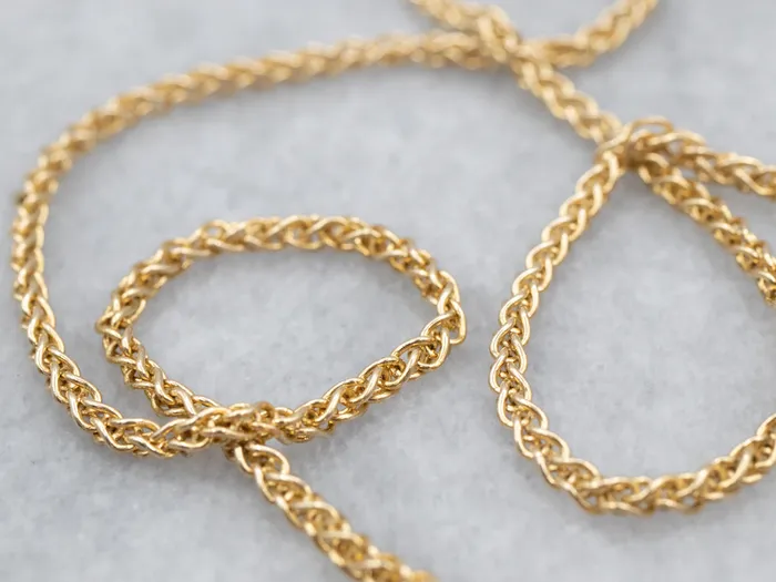 Market Square Jewelers Woven Yellow Gold Wheat Chain PreStyled Sets