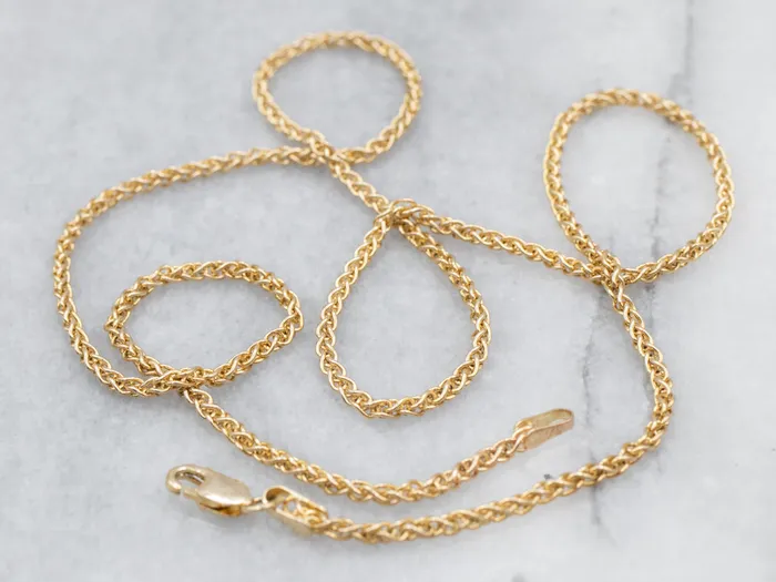 Market Square Jewelers Woven Yellow Gold Wheat Chain PreStyled Sets Market Square Jewelers Woven Yellow Gold Wheat Chain PreStyled Sets