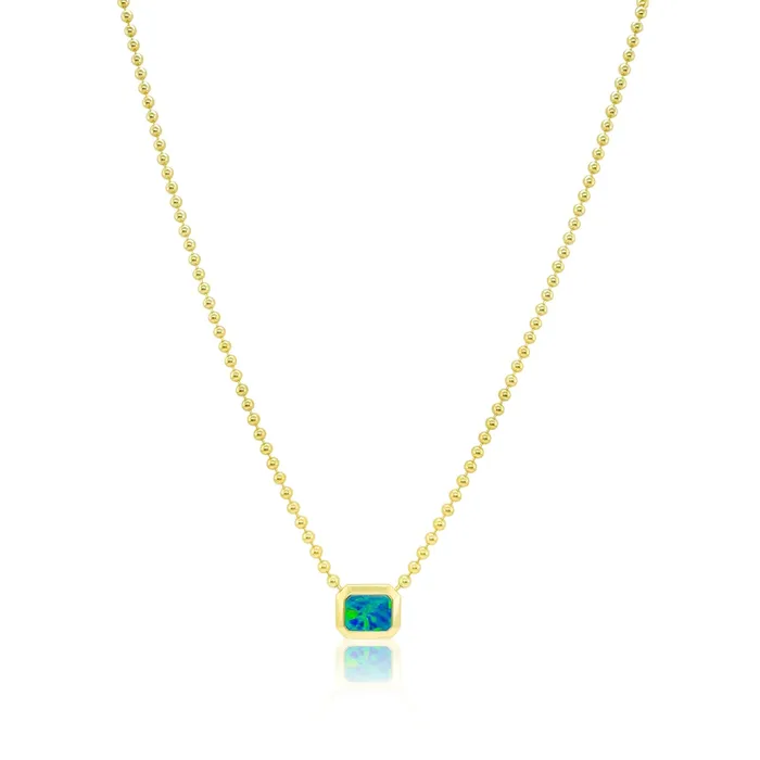 Meira T PreStyled Sets 14kt Yellow Gold Bezel Opal Bead Chain