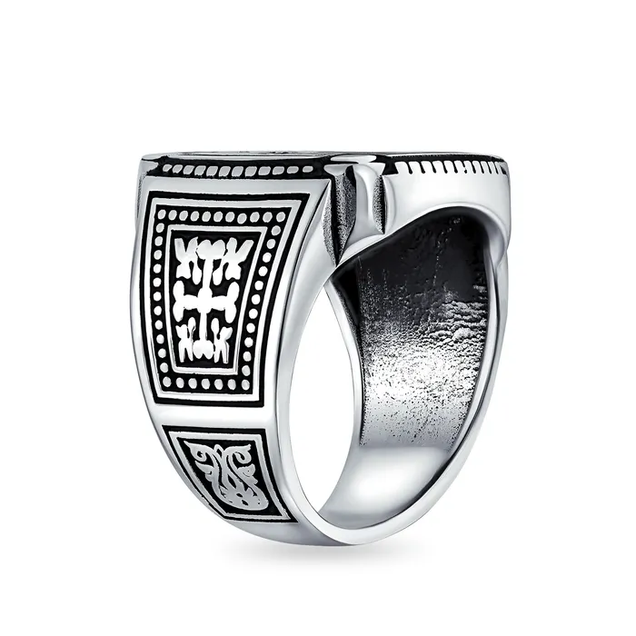 Mens Silver Ring 2 Tone Greek Mythical Pegasus Signet Oxidized 925 Sterling Silver BlingJewelry Wholesale Rings Mens Silver Ring 2 Tone Greek Mythical Pegasus Signet Oxidized 925 Sterling Silver BlingJewelry Wholesale Rings