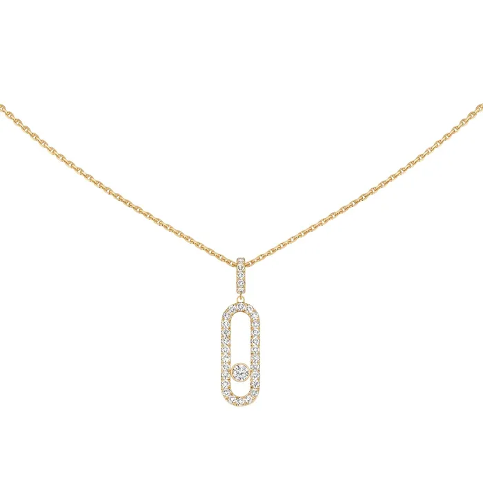Messika Necklaces Messika Move Uno Pav LM Necklace Messika Necklaces Messika Move Uno Pav LM Necklace