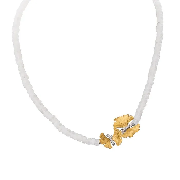 Michael Aram Butterfly Ginkgo Necklace with Moonstone and Diamonds Michael Aram Necklaces Michael Aram Butterfly Ginkgo Necklace with Moonstone and Diamonds Michael Aram Necklaces