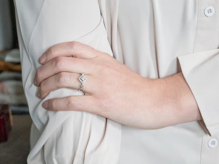 Modern PrincessCut Diamond Engagement Ring with Diamond Halo Market Square Jewelers Rings Modern PrincessCut Diamond Engagement Ring with Diamond Halo Market Square Jewelers Rings
