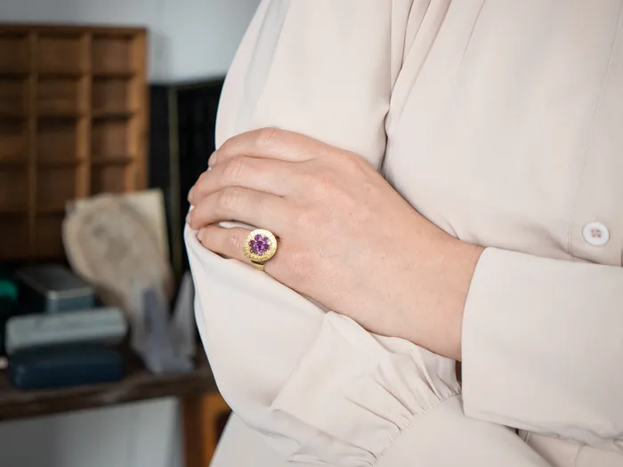 Modernist Round Top Amethyst Cluster Ring Market Square Jewelers Rings Modernist Round Top Amethyst Cluster Ring Market Square Jewelers Rings