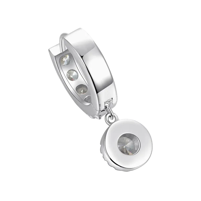 Moissanite Halo Dangly Earring aporro Earrings Moissanite Halo Dangly Earring aporro Earrings