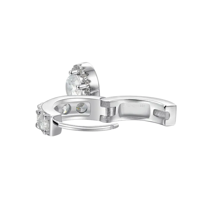 Moissanite Halo Dangly Earring aporro Earrings Moissanite Halo Dangly Earring aporro Earrings
