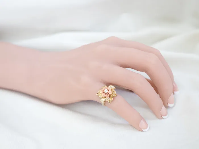 MSJ Office Rings Diamond Bouquet Ring in Two Tone Gold MSJ Office Rings Diamond Bouquet Ring in Two Tone Gold