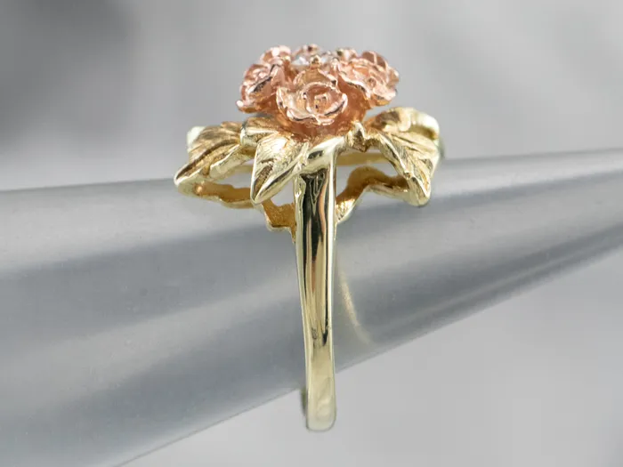 MSJ Office Rings Diamond Bouquet Ring in Two Tone Gold MSJ Office Rings Diamond Bouquet Ring in Two Tone Gold