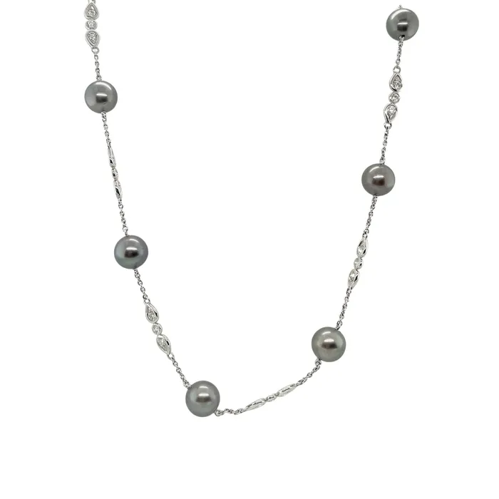 Multicolor Black South Sea Pearl Diamond Necklace CH Collection Necklaces Multicolor Black South Sea Pearl Diamond Necklace CH Collection Necklaces