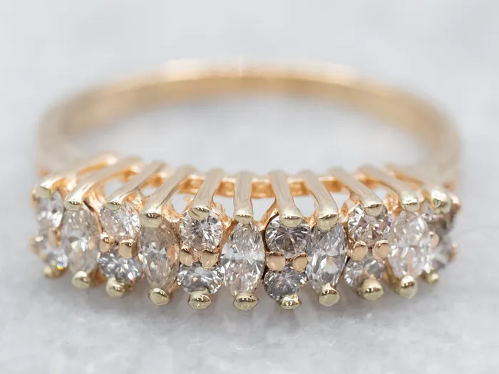 Multi Cut Diamond Encrusted Band Ring Market Square Jewelers Rings