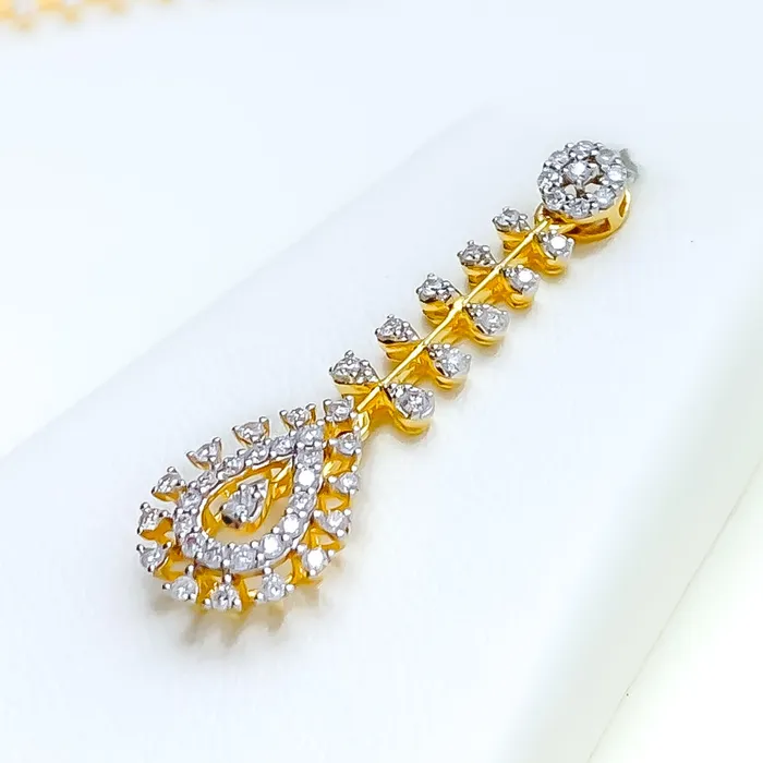 Necklaces Andaaz Jewelers Decorative Alternating Diamond Flower 18k Gold Necklace Set